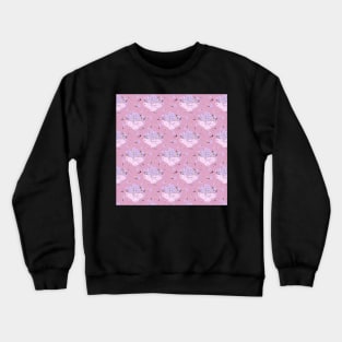 Blue pansies dusty rose pink Crewneck Sweatshirt